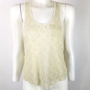 Free People We The Free Cream Lace Tank Top